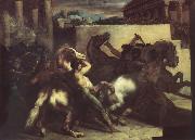 Theodore   Gericault The race of the wild horses oil painting reproduction